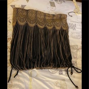 Strapless blouse size L black and gold color